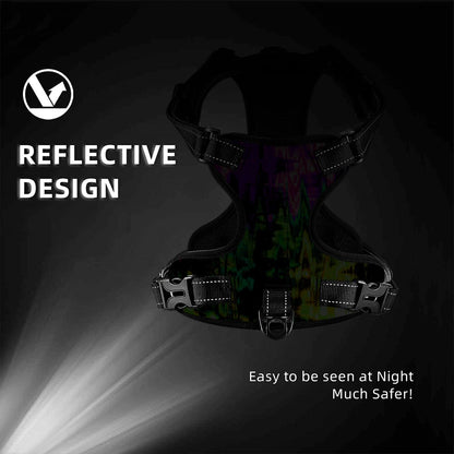 Neon Vibes Pet Harness and Leash Set – Reflective & Breathable