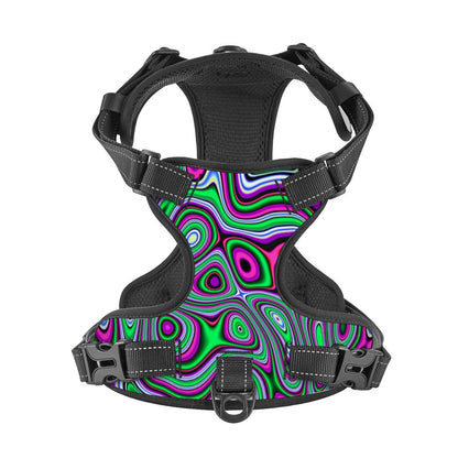 Neon Groove Pet Harness & Leash Set - Reflective & Breathable