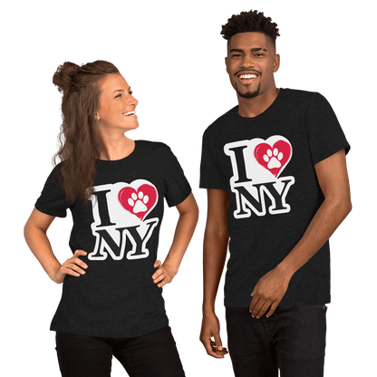 I Love NY Paw Heart Crew Neck T-Shirt - Pet Pride Tees