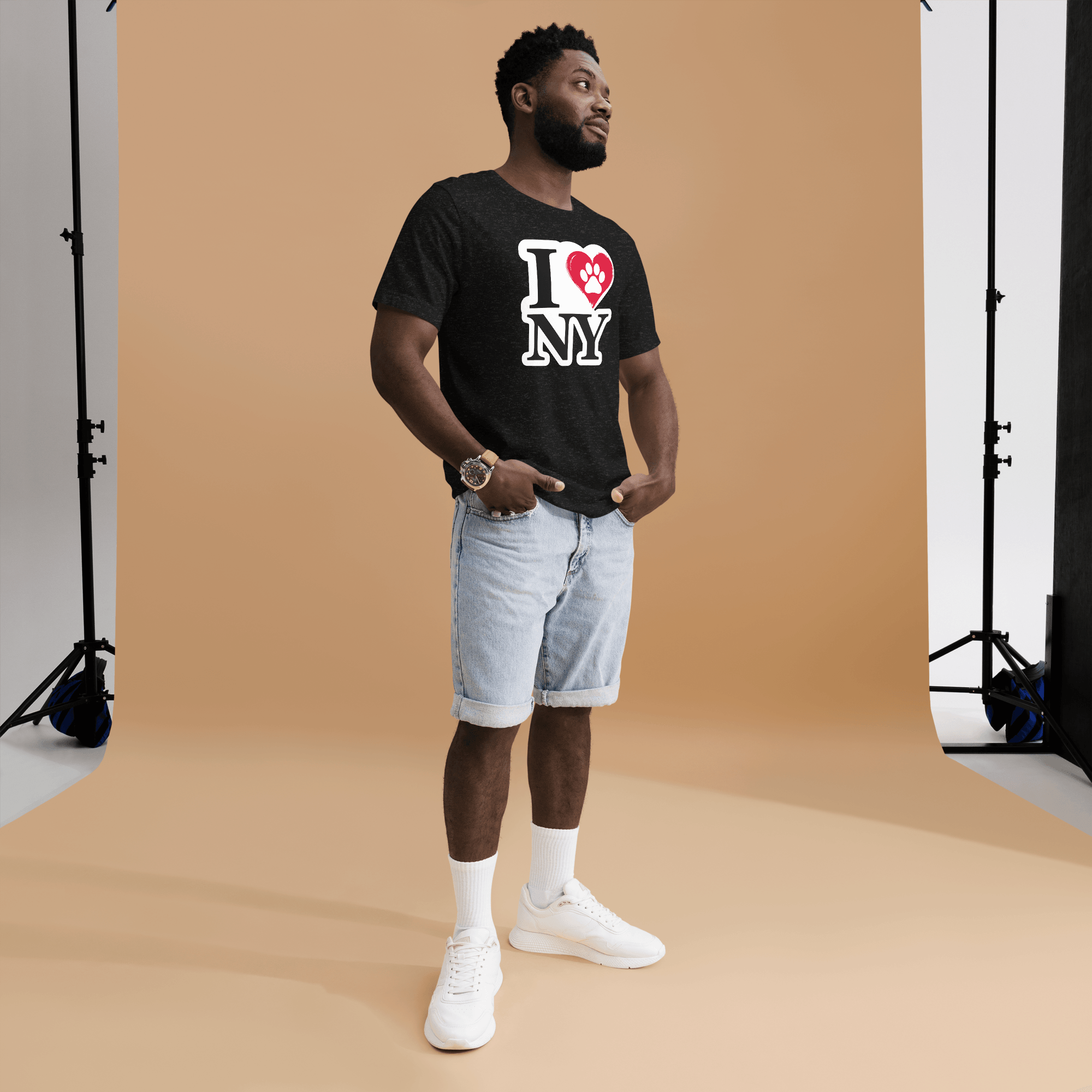I Love NY Paw Heart Crew Neck T-Shirt - Pet Pride Tees
