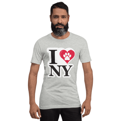 I Love NY Paw Heart Crew Neck T-Shirt - Pet Pride Tees