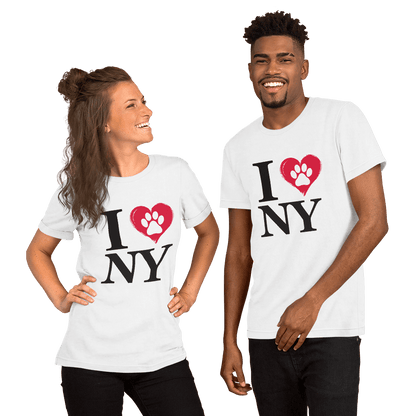 I Love NY Paw Heart Crew Neck T-Shirt - Pet Pride Tees