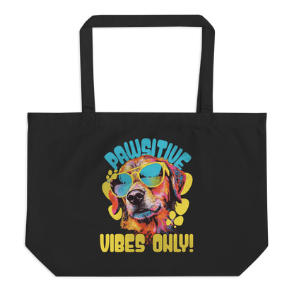 Pawsitive Vibes Only! Organic Cotton Tote Bag – Large & Durable - Pet Pride Tees