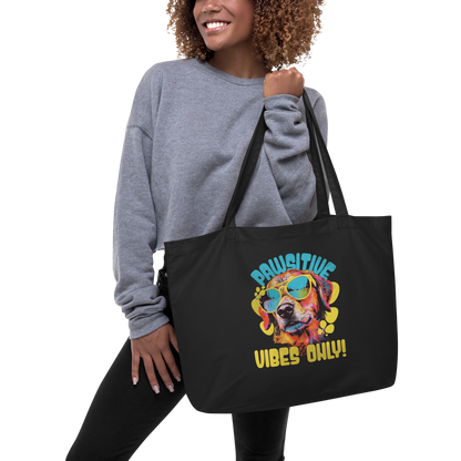 Pawsitive Vibes Only! Organic Cotton Tote Bag – Large & Durable - Pet Pride Tees