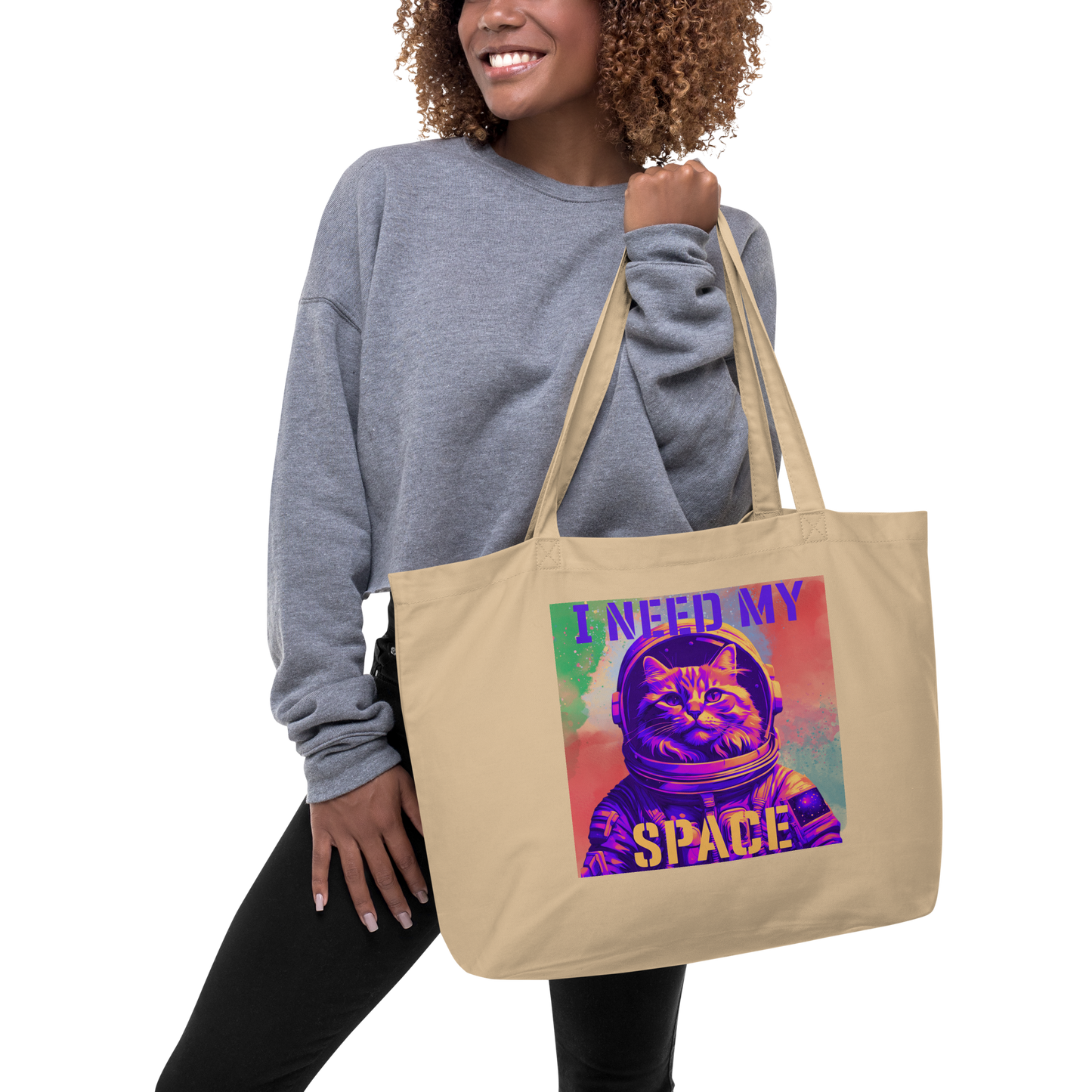 I Need My Space Organic Cotton Tote Bag – Large & Durable - Pet Pride Tees