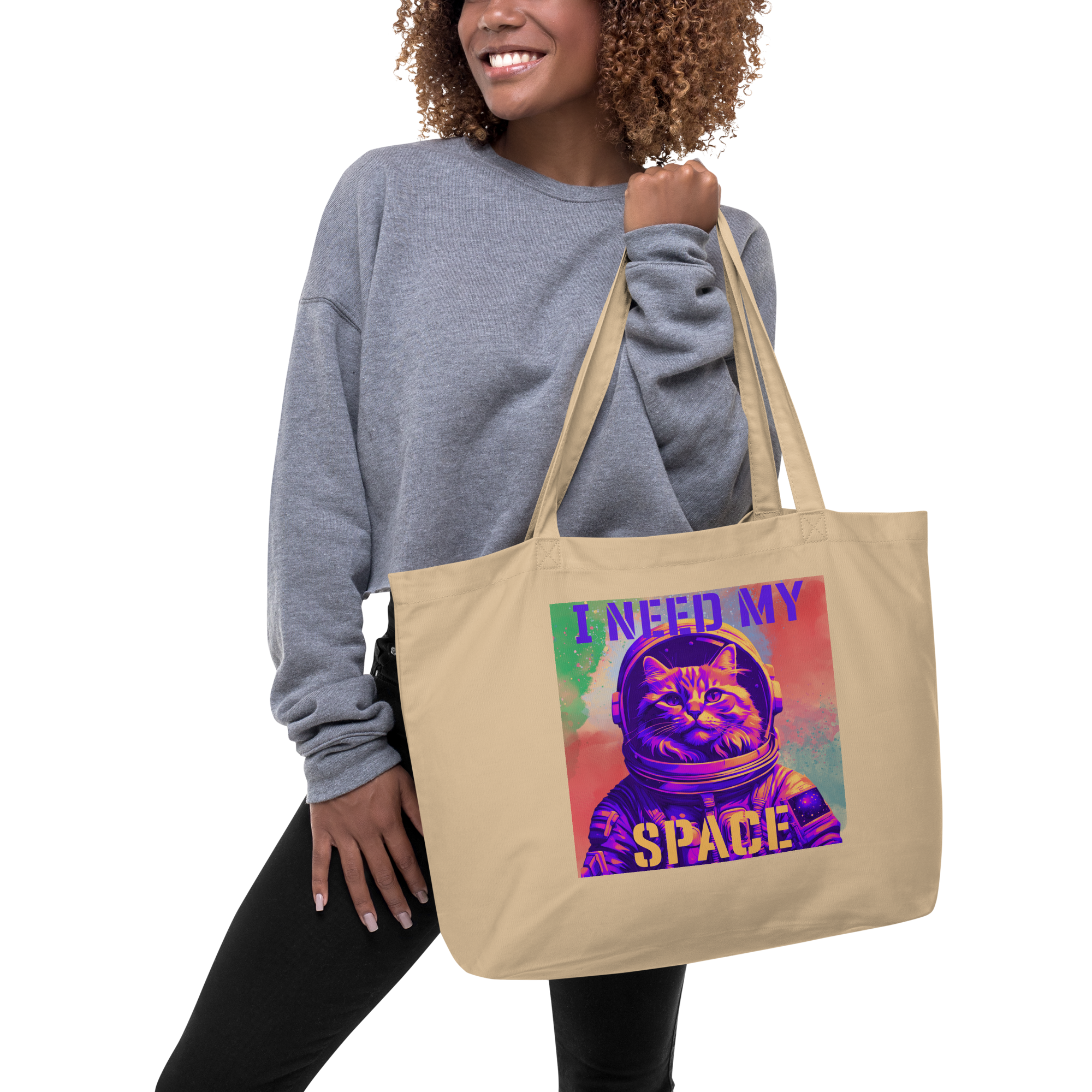 I Need My Space Organic Cotton Tote Bag – Large & Durable - Pet Pride Tees