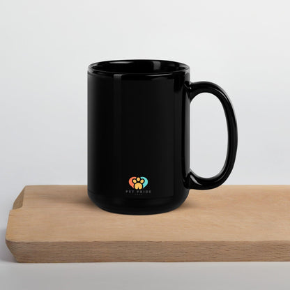 Peace Love Paws Black Ceramic Mug - 15oz - Pet Pride Tees