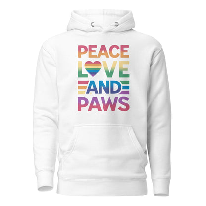 Peace Love Paws Unisex Hoodie – Cozy Fleece Pullover - Pet Pride Tees