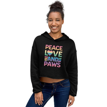 Peace Love Paws Cropped Hoodie - Pet Pride Tees