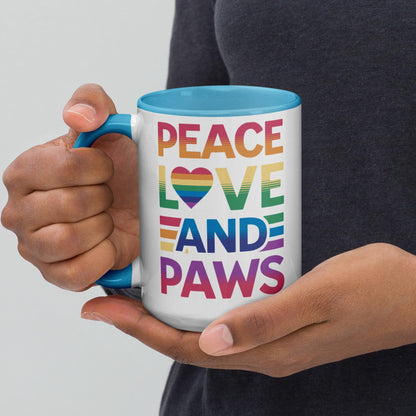 Peace, Love, and Paws Ceramic Mug - 15oz - Pet Pride Tees