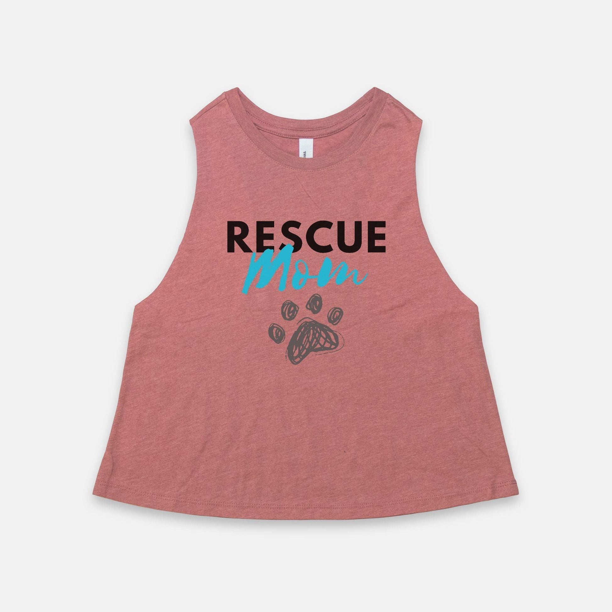 Rescue Mom Racerback Cropped Tank - Pet Pride Tees