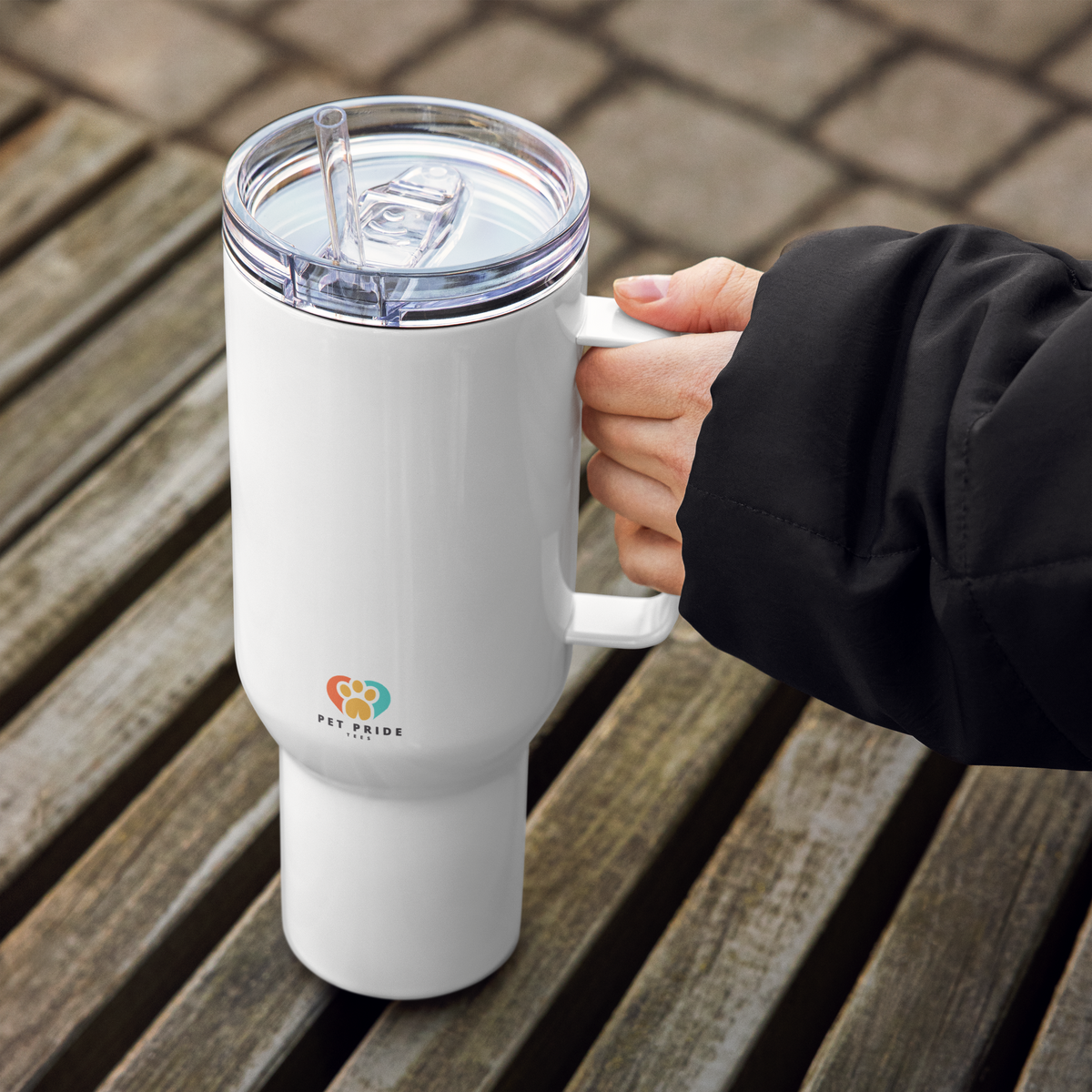 I Love NY Paw Heart Travel Mug w/Handle - 40oz - Pet Pride Tees
