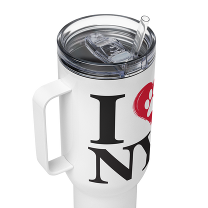 I Love NY Paw Heart Travel Mug w/Handle - 40oz - Pet Pride Tees