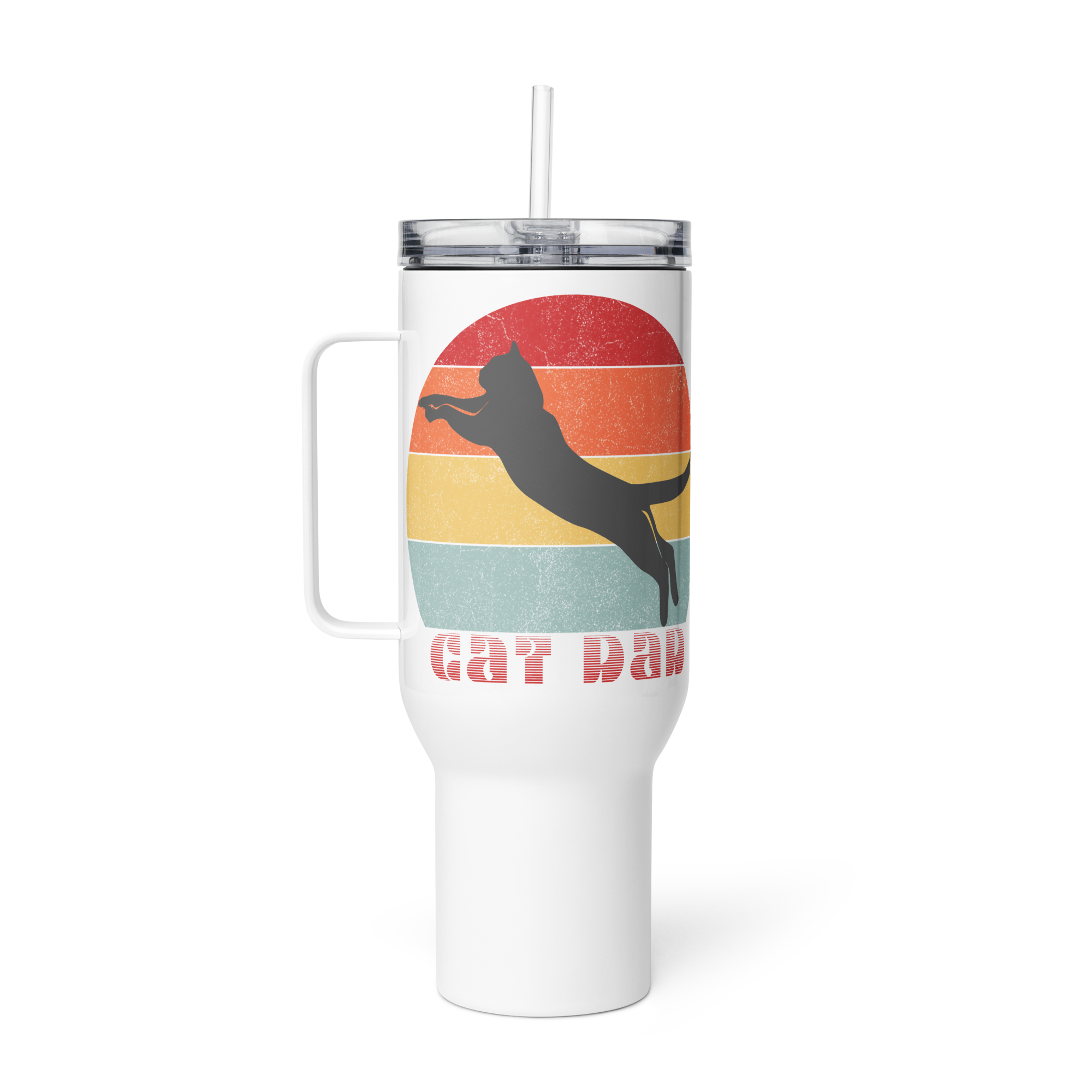 Cat Dad Travel Mug w/ Handle - 40oz. - Pet Pride Tees