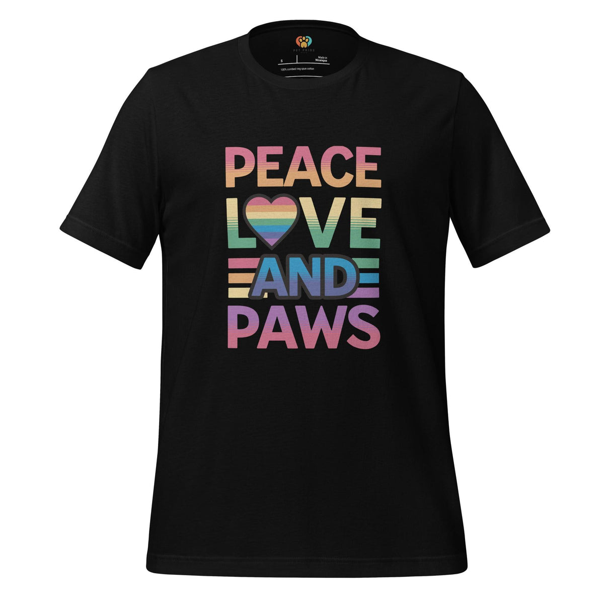 Peace, Love, and Paws Crew Neck T-Shirt - Pet Pride Tees