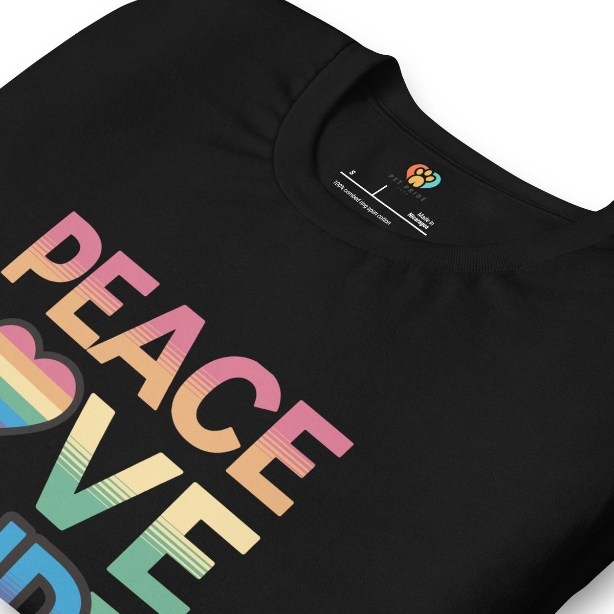 Peace, Love, and Paws Crew Neck T-Shirt - Pet Pride Tees