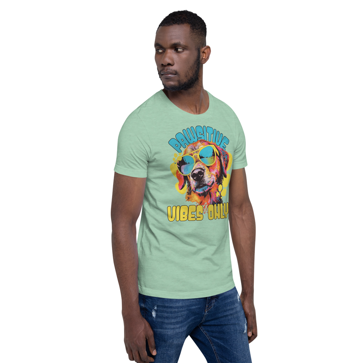 Pawsitive Vibes Only! Crew Neck T-Shirt - Pet Pride Tees