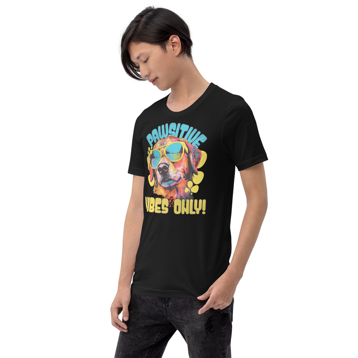 Pawsitive Vibes Only! Crew Neck T-Shirt - Pet Pride Tees