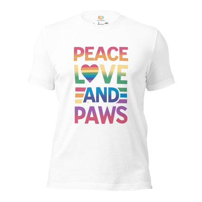 Peace, Love, and Paws Crew Neck T-Shirt - Pet Pride Tees