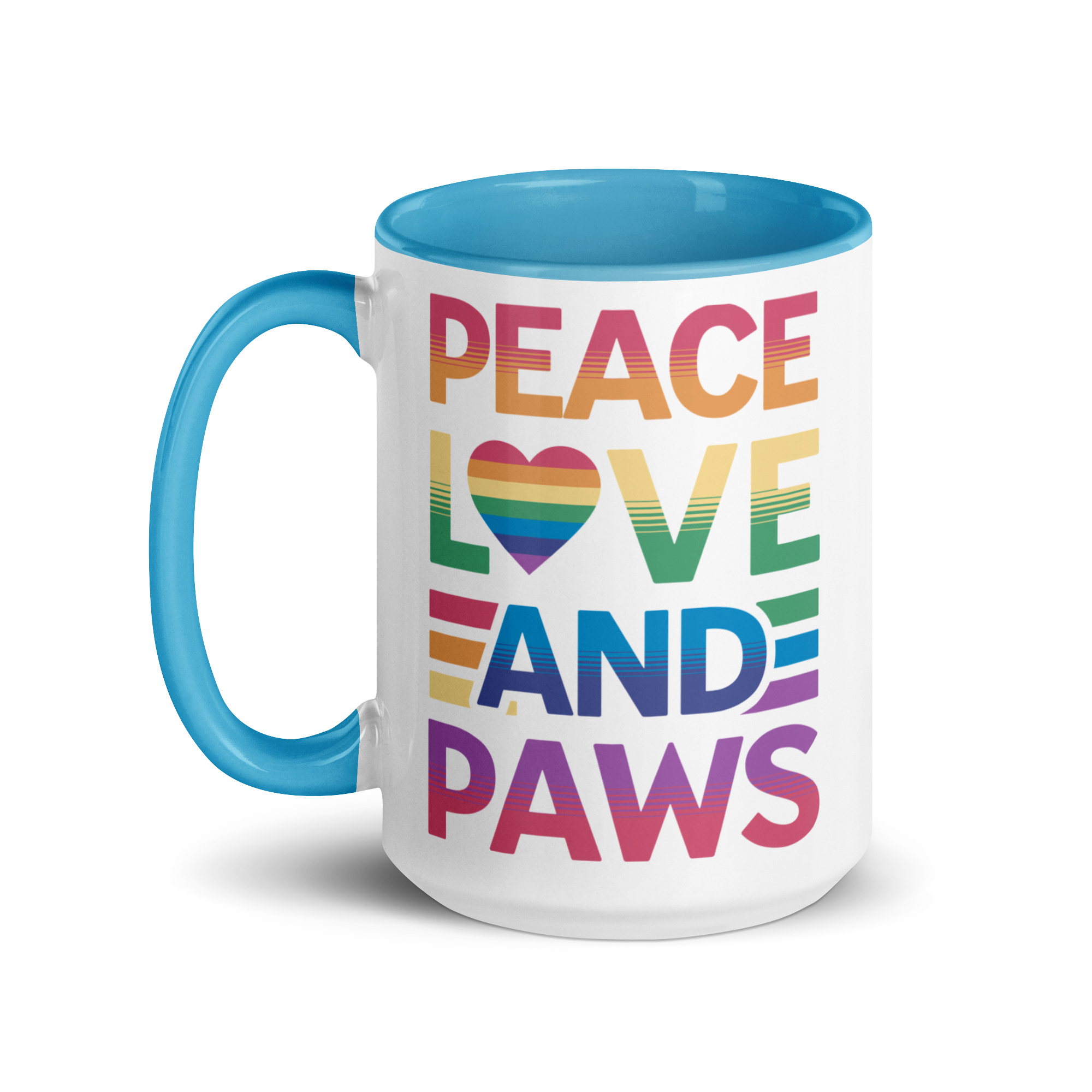 Peace, Love, and Paws Ceramic Mug - 15oz - Pet Pride Tees