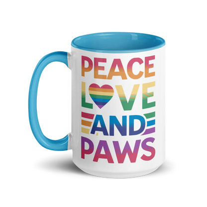 Peace, Love, and Paws Ceramic Mug - 15oz - Pet Pride Tees