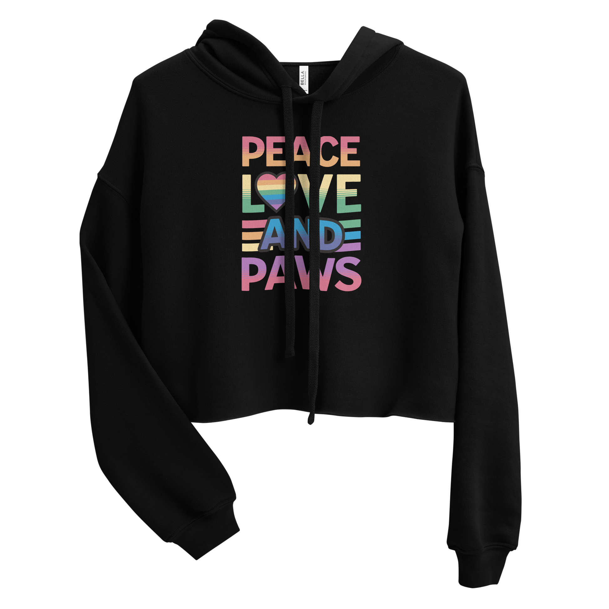 Peace Love Paws Cropped Hoodie - Pet Pride Tees
