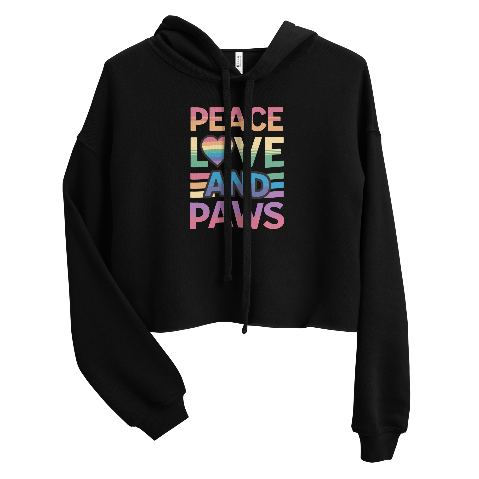 Peace Love Paws Cropped Hoodie - Pet Pride Tees