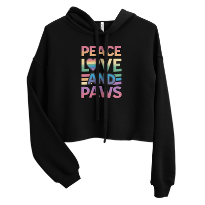 Peace Love Paws Cropped Hoodie - Pet Pride Tees