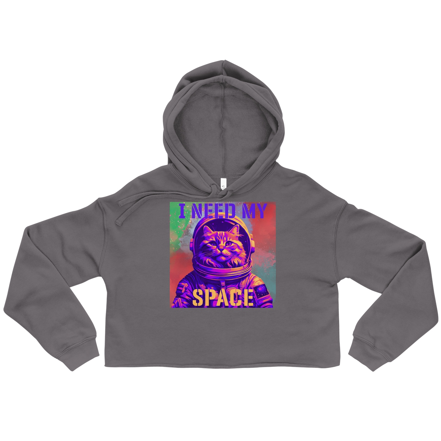 I Need My Space Astronaut Cat Cropped Hoodie - Pet Pride Tees