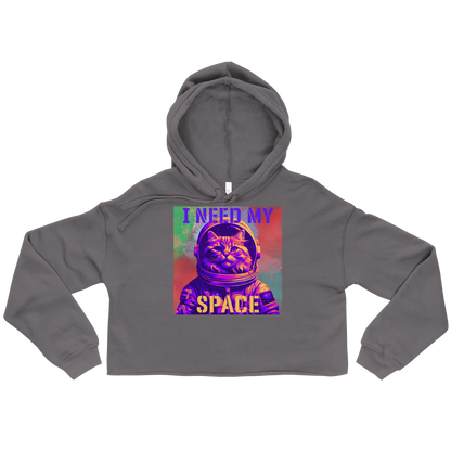 I Need My Space Astronaut Cat Cropped Hoodie - Pet Pride Tees